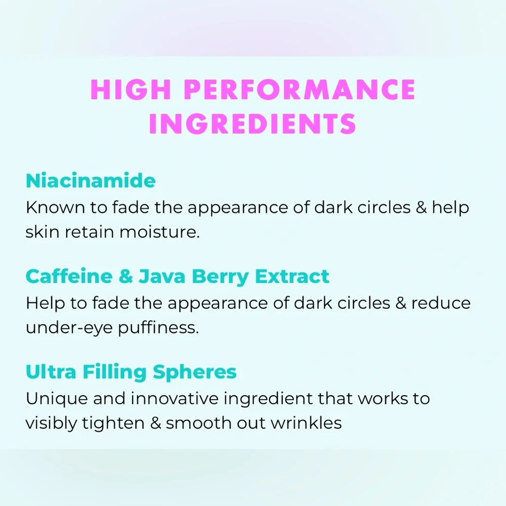 NEW Kopari Niacinamide & Caffeine Eye Bright Cream Wrinkles Crows Feet Eye Cream